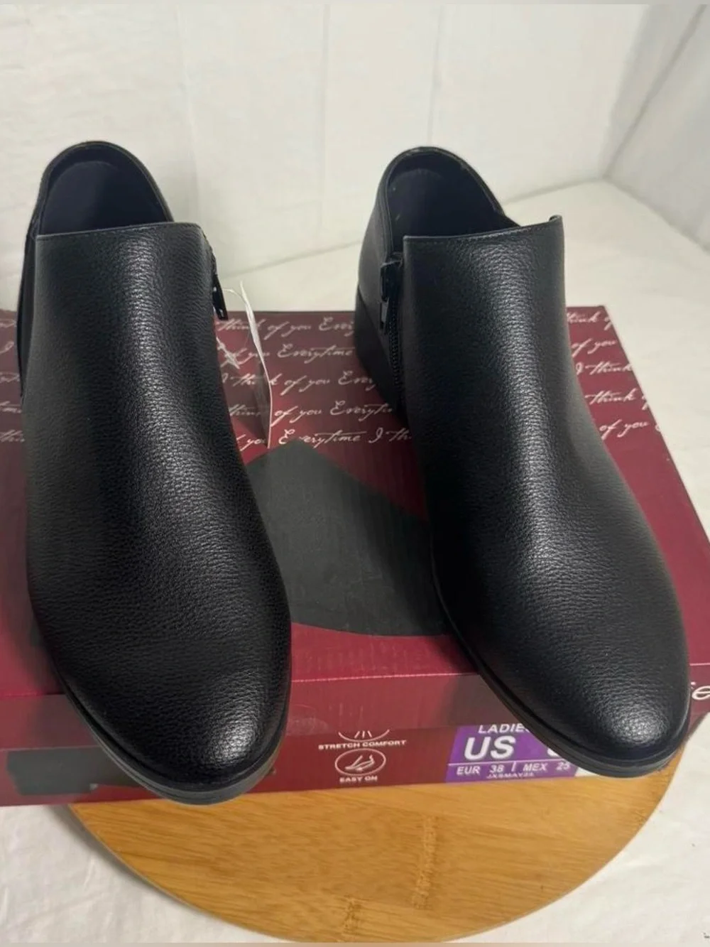 Kensie Sammy Women’s Size 8 Black Ankle Booties Stretch Comfort Zip NEW